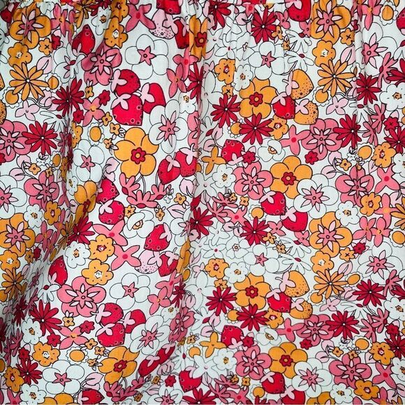 Modcloth Dolls On Parade Tiered Skirt Casusl Cotton Aline Mini Pink Orange L NWT - Picture 9 of 11